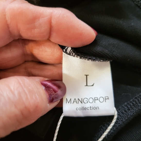 NWT MangoPop Large Elegant Black Long Sleeve Women's Bodysuit - Picture 5 of 14